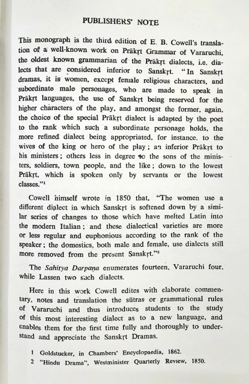 Prakrta-Prakasa or The Prakrta Grammar of Vararuci